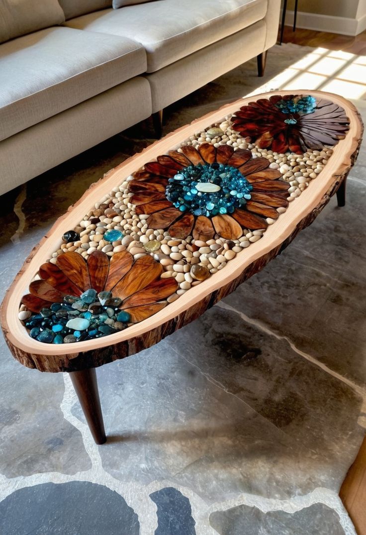 میز جلومبلی رومانتیک با طرح های گل