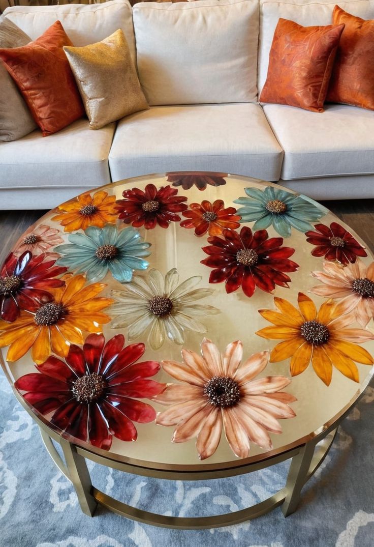 میز جلومبلی رومانتیک با طرح های گل