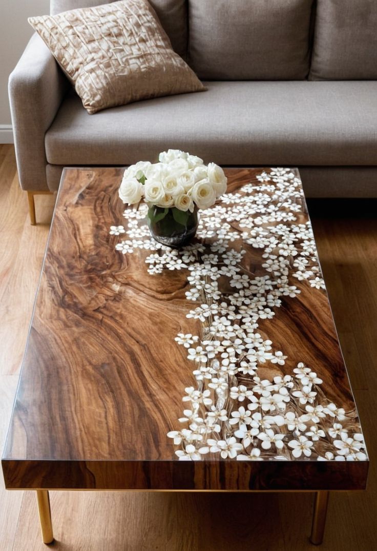 میز جلومبلی رومانتیک با طرح های گل