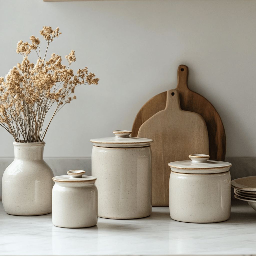 وسایل دکوری و نظم دهنده آشپزخانه چوبی و سرامیک