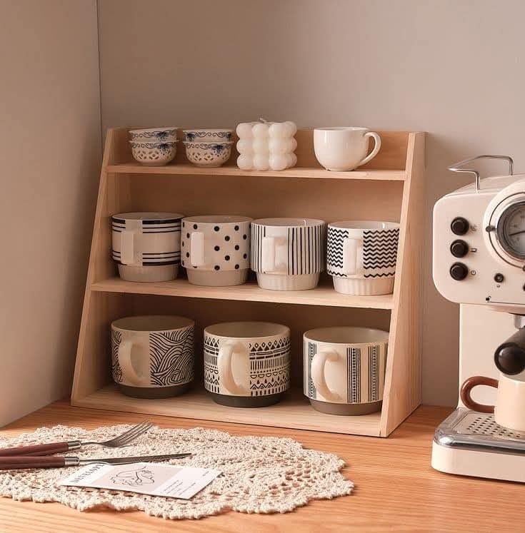 وسایل دکوری و نظم دهنده آشپزخانه چوبی و سرامیک