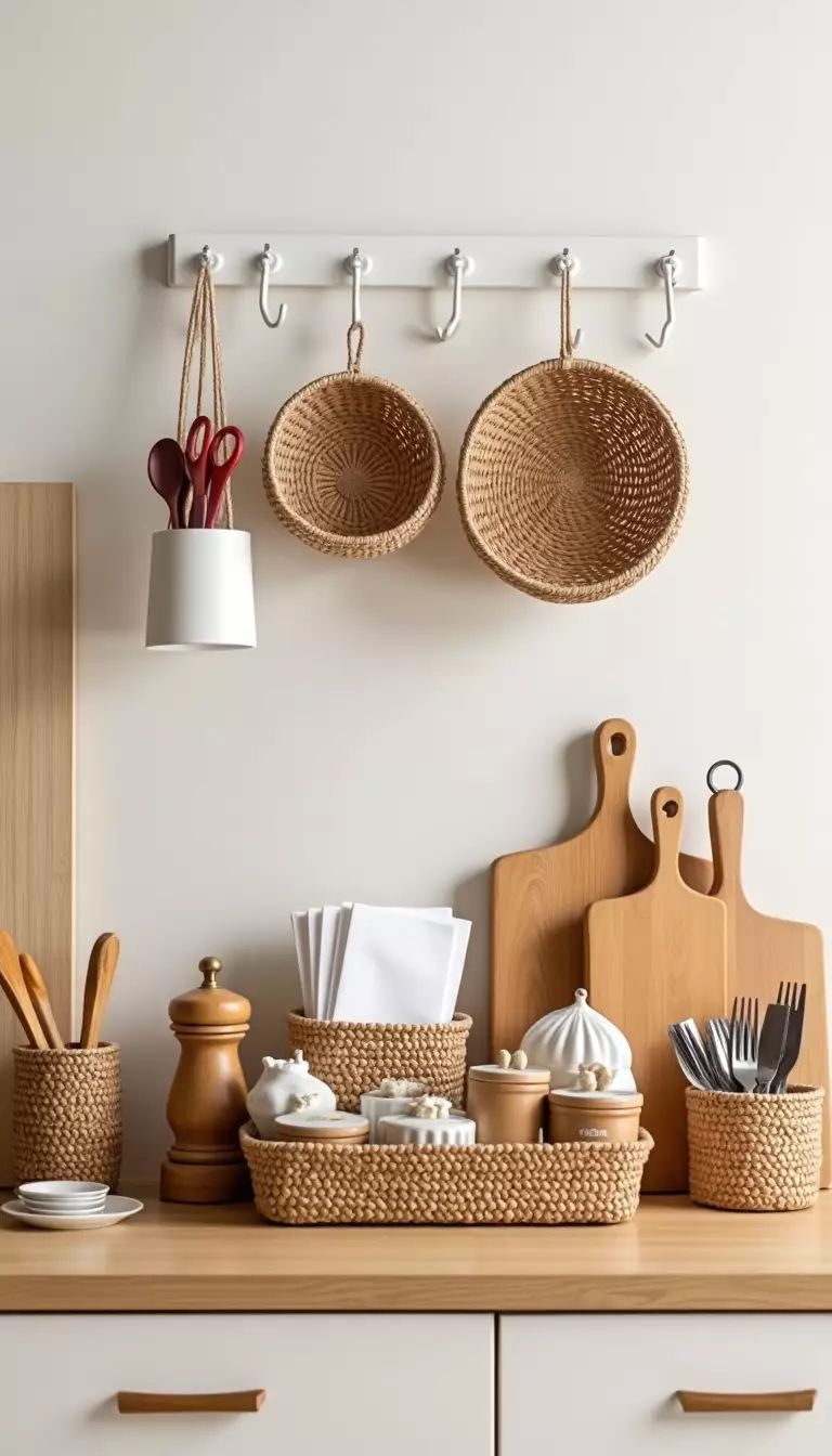 وسایل دکوری و نظم دهنده آشپزخانه چوبی و سرامیک