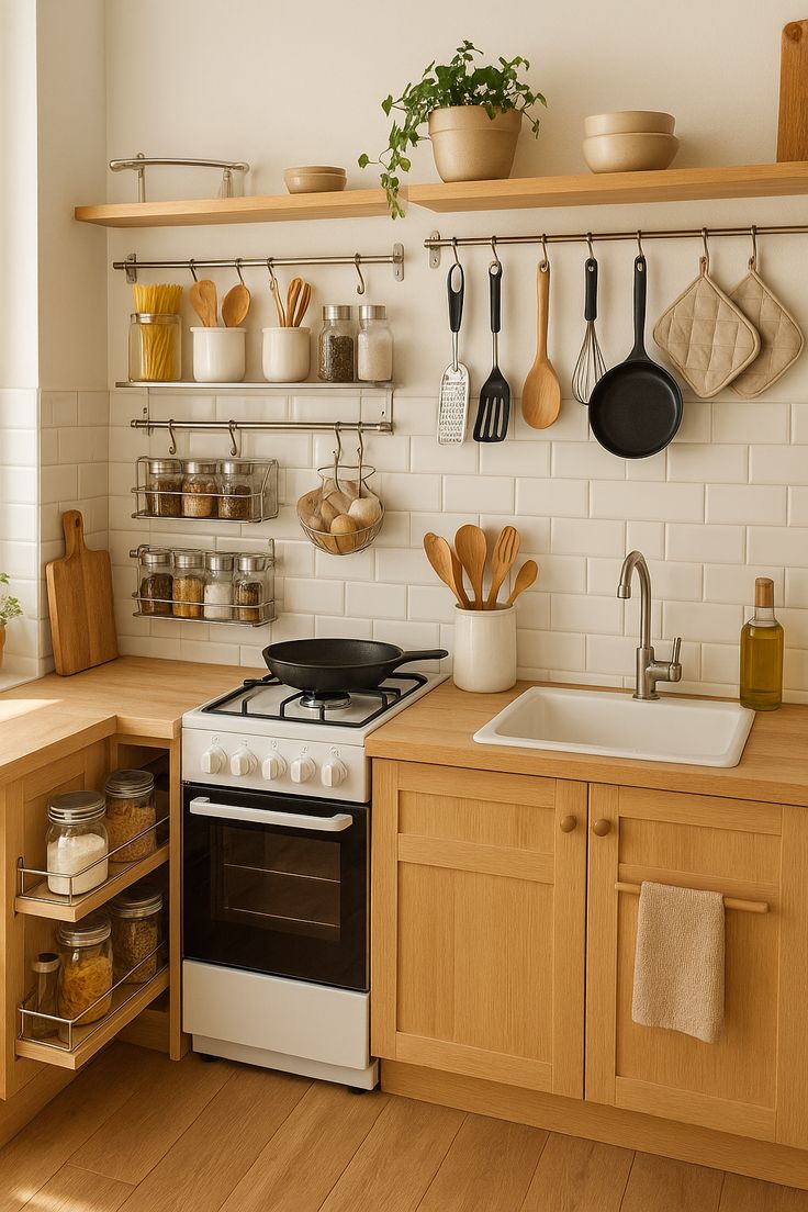 وسایل دکوری و نظم دهنده آشپزخانه چوبی و سرامیک