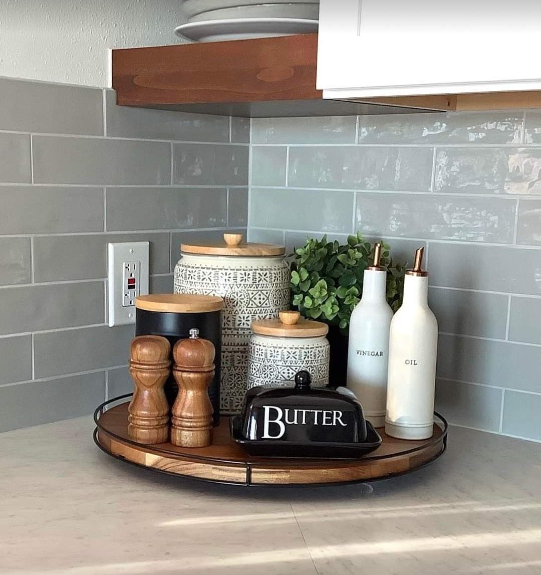وسایل دکوری و نظم دهنده آشپزخانه چوبی و سرامیک