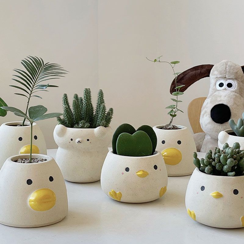 گلدان فانتزی و عروسکی طرح حیوانات