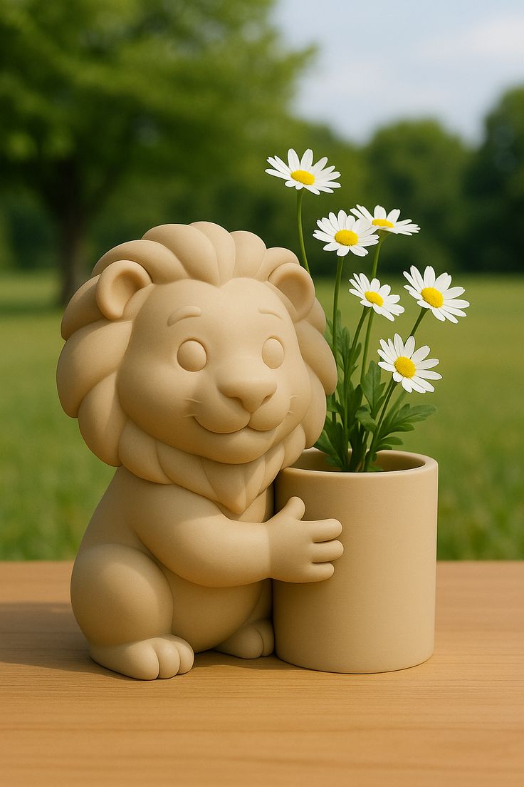 گلدان فانتزی و عروسکی طرح حیوانات