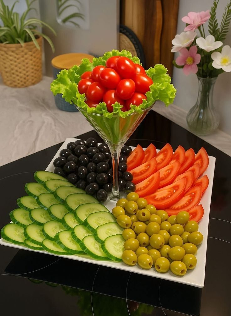 چیدمان و تزیین مخلفات کنار غذا