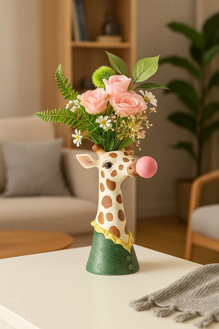 گلدان فانتزی و عروسکی طرح حیوانات