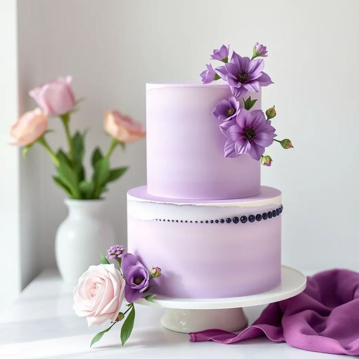 کیک تولد بنفش