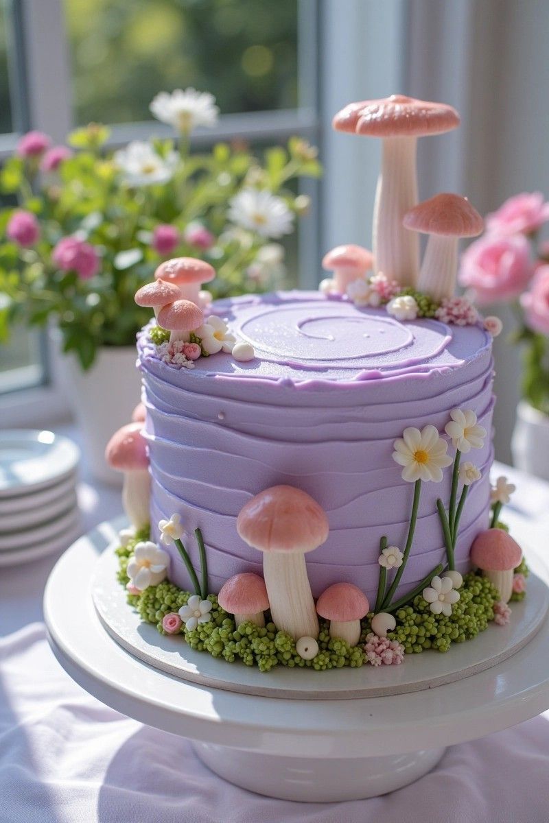 کیک تولد بنفش