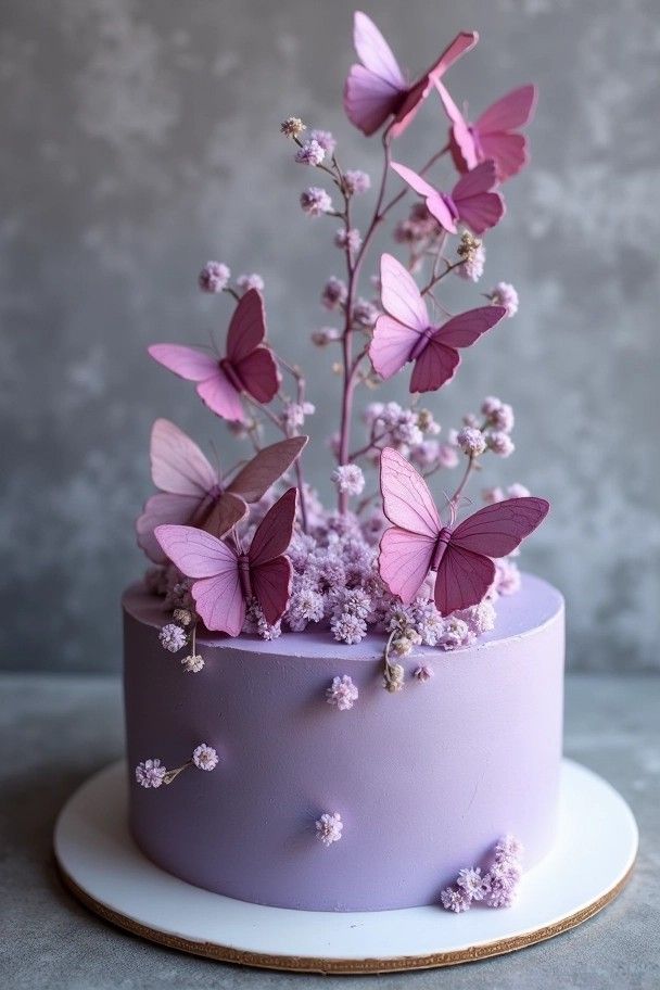 کیک تولد بنفش