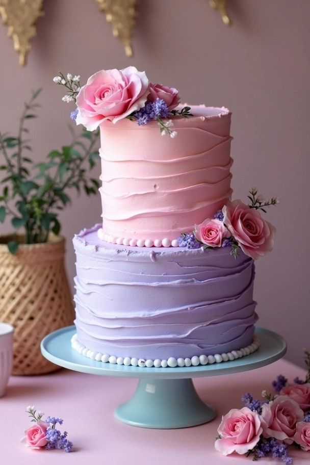 کیک تولد بنفش