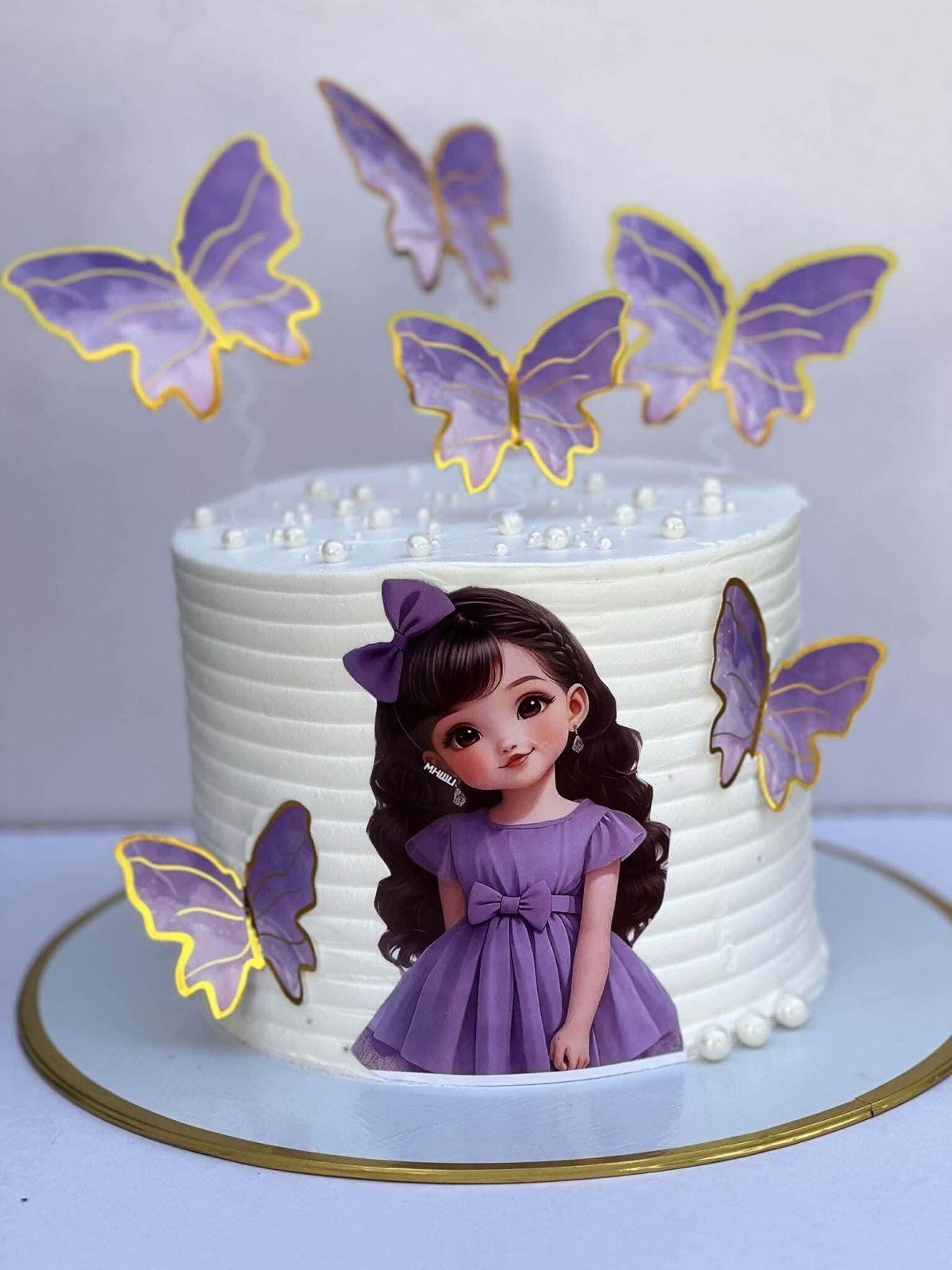 کیک تولد بنفش