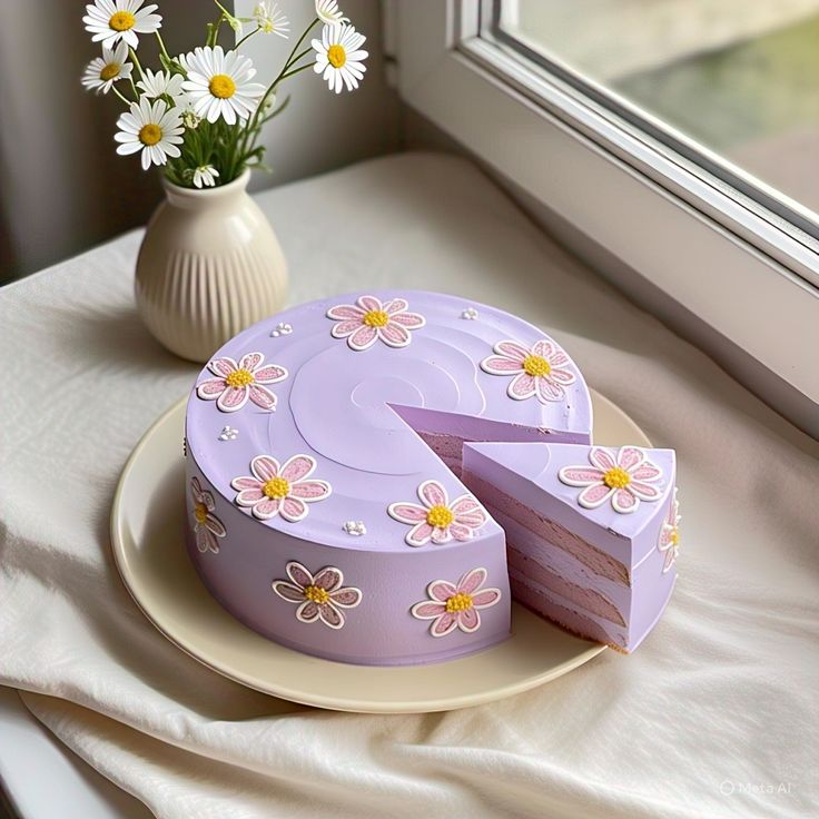 کیک تولد بنفش