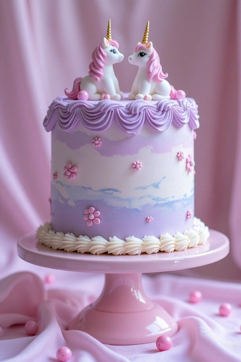 کیک تولد بنفش