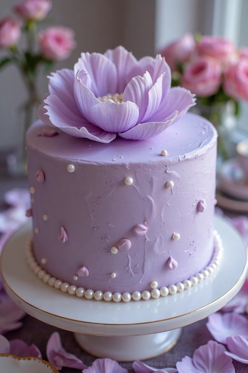 کیک تولد بنفش