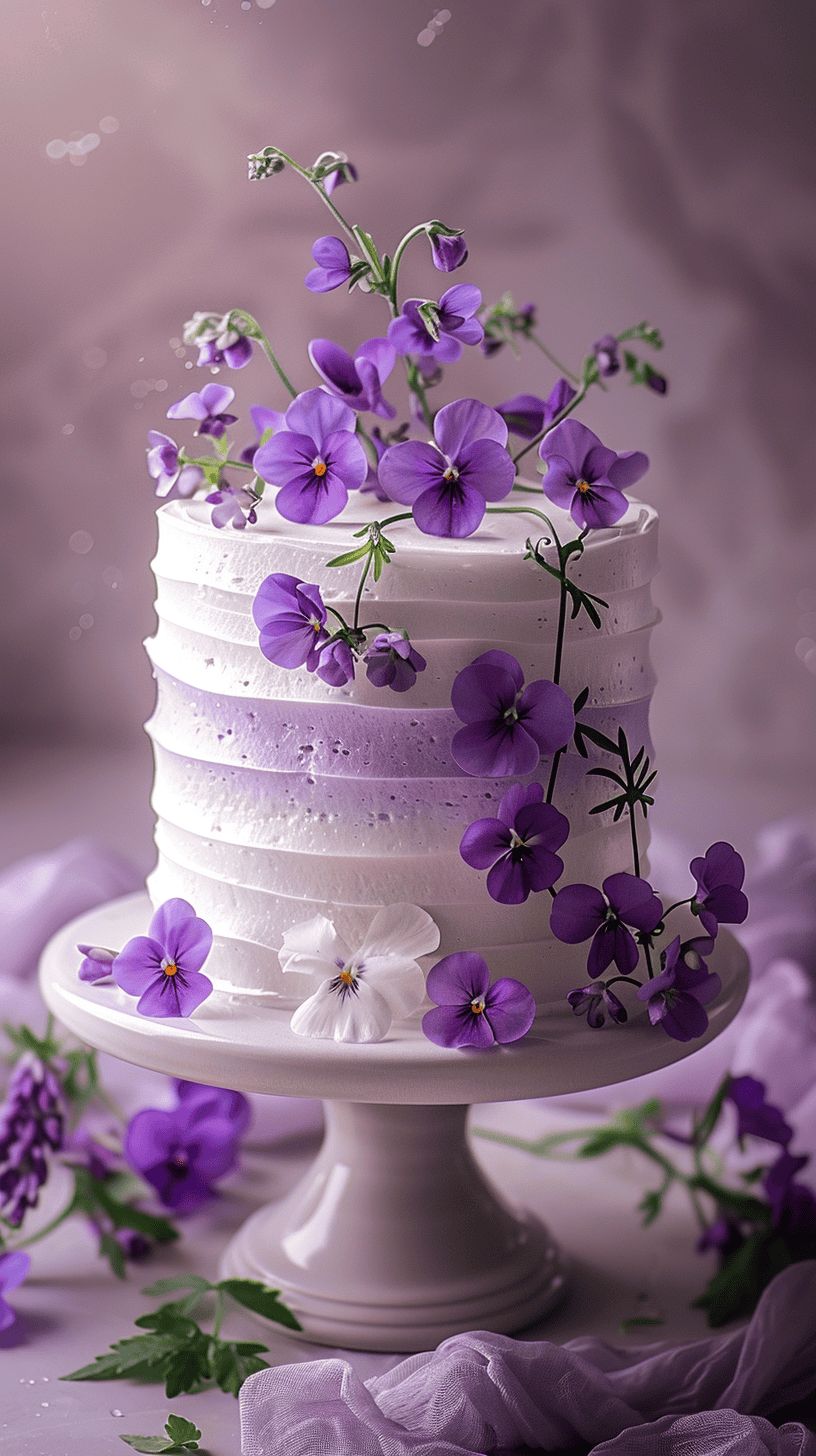 کیک تولد بنفش