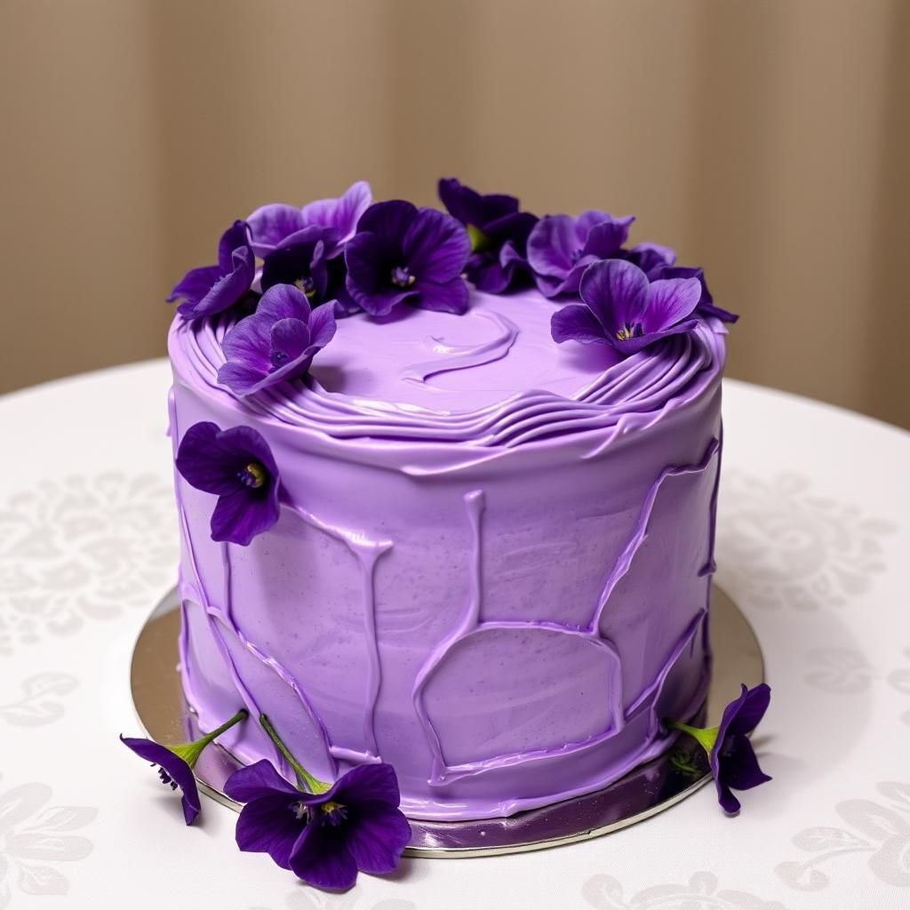 کیک تولد بنفش
