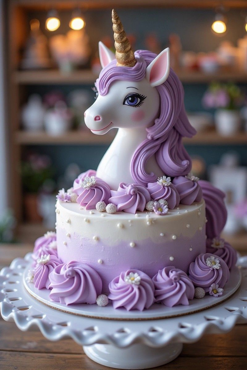 کیک تولد بنفش