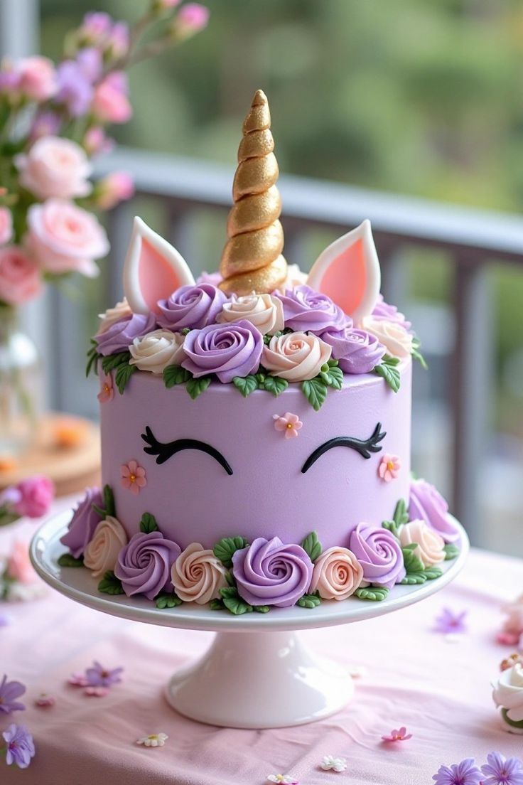 کیک تولد بنفش