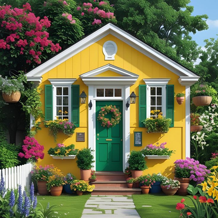  گل کاری جلوی در و تزیین ورودی با گل طبیعی