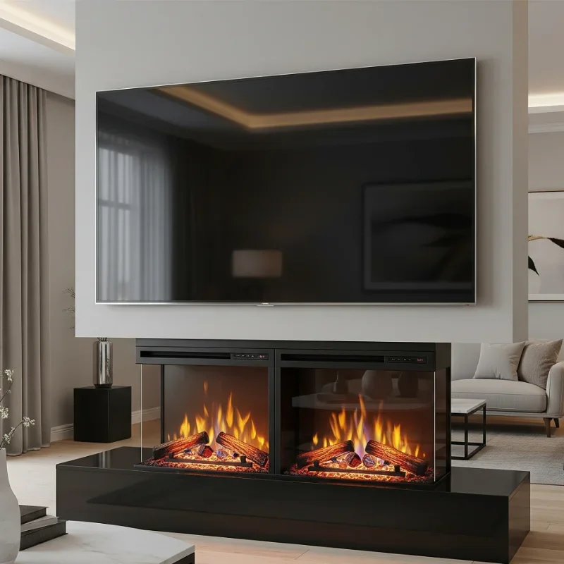 مدل شومینه برقی زیر تلویزیون