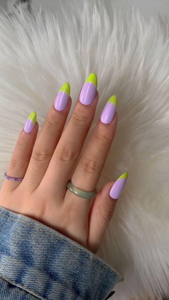 ناخ فرنچ رنگی