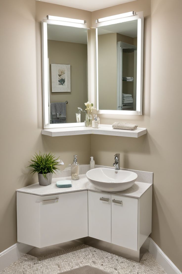 سینک روشویی کنج برای دستشویی های کوچک