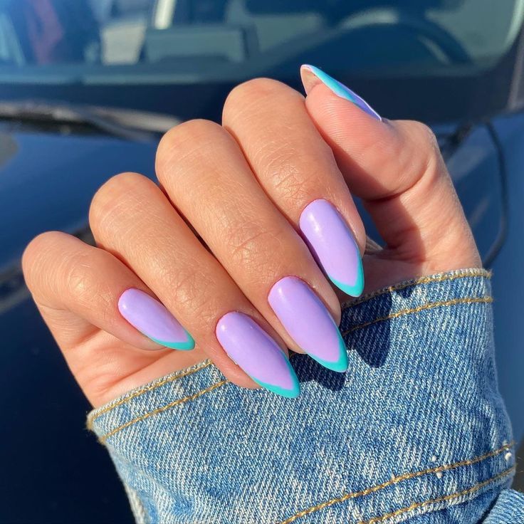 ناخ فرنچ رنگی