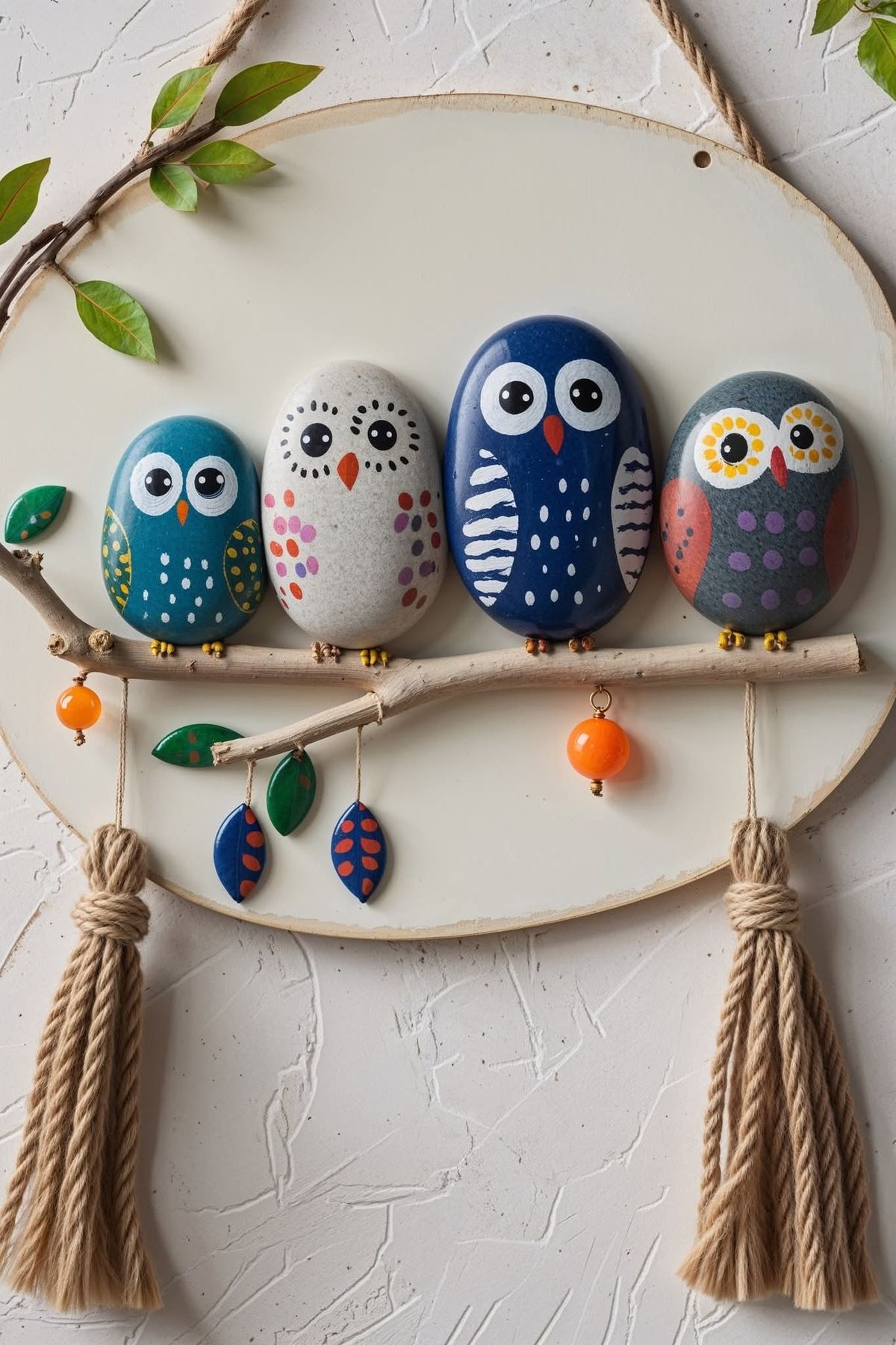 تابلو و دیوارکوب خوشگل با سنگ های نقاشی شده