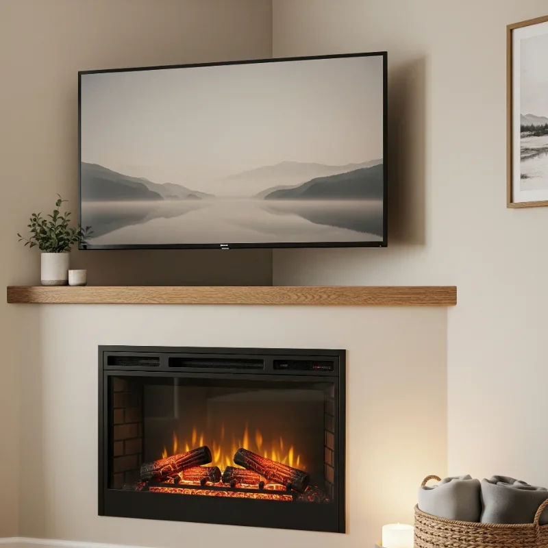 مدل شومینه برقی زیر تلویزیون