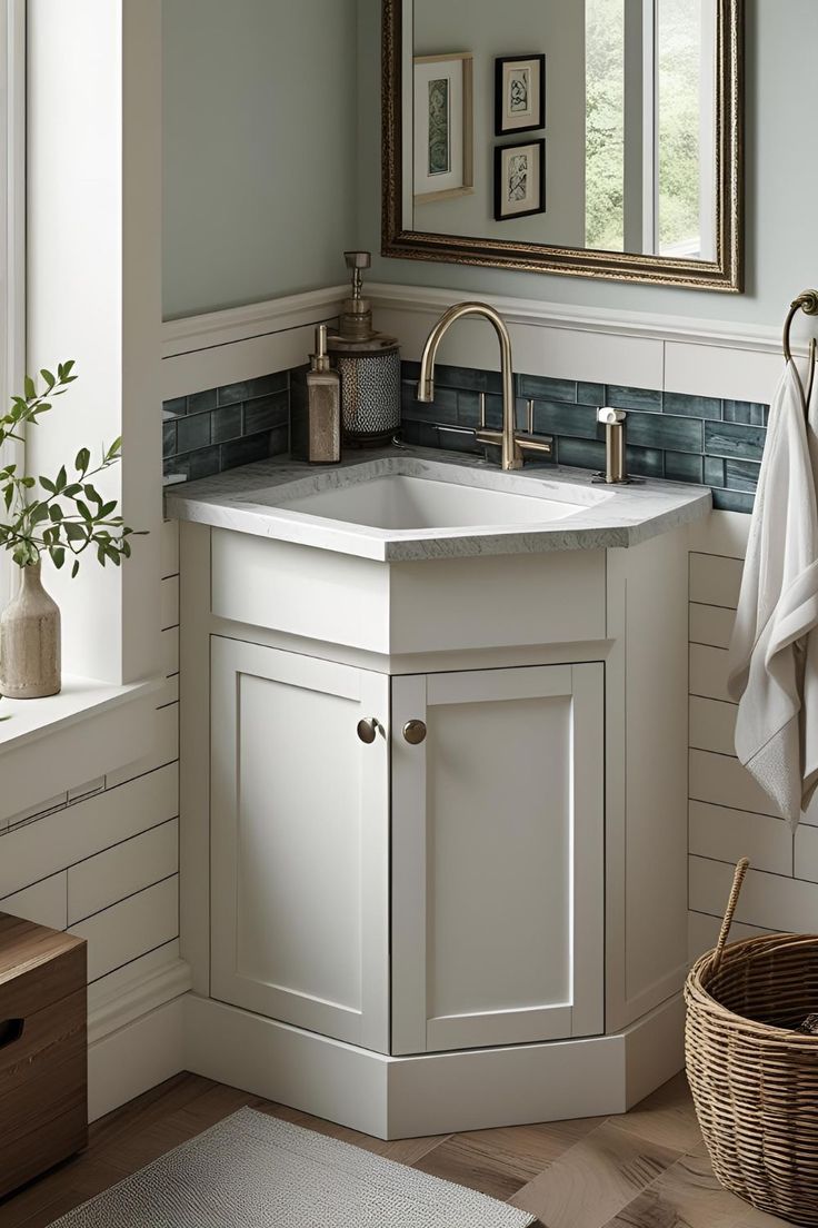 سینک روشویی کنج برای دستشویی های کوچک