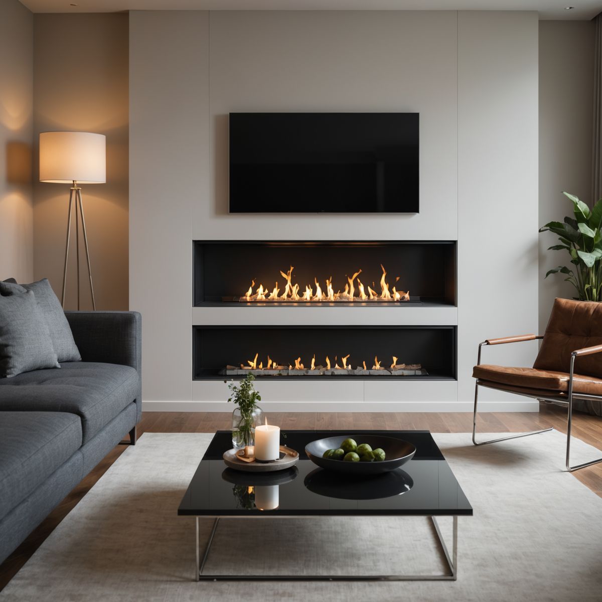 مدل شومینه برقی زیر تلویزیون