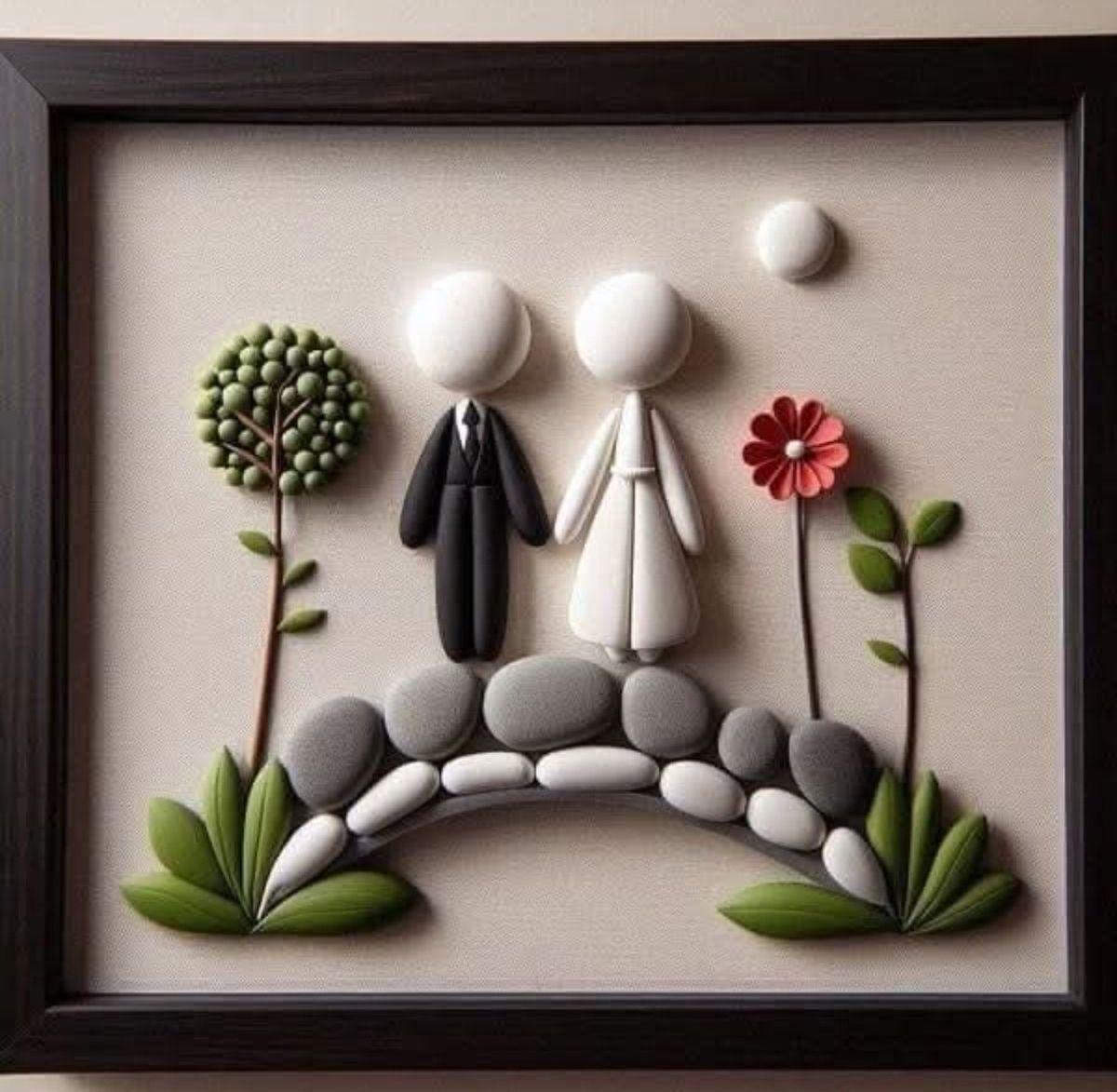 تابلو و دیوارکوب خوشگل با سنگ های نقاشی شده