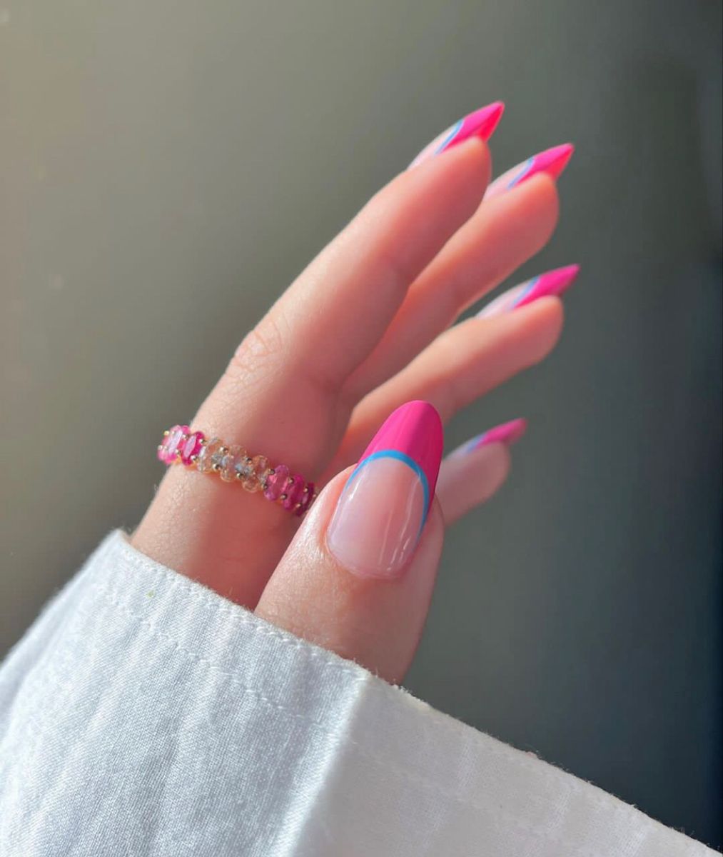 ناخ فرنچ رنگی