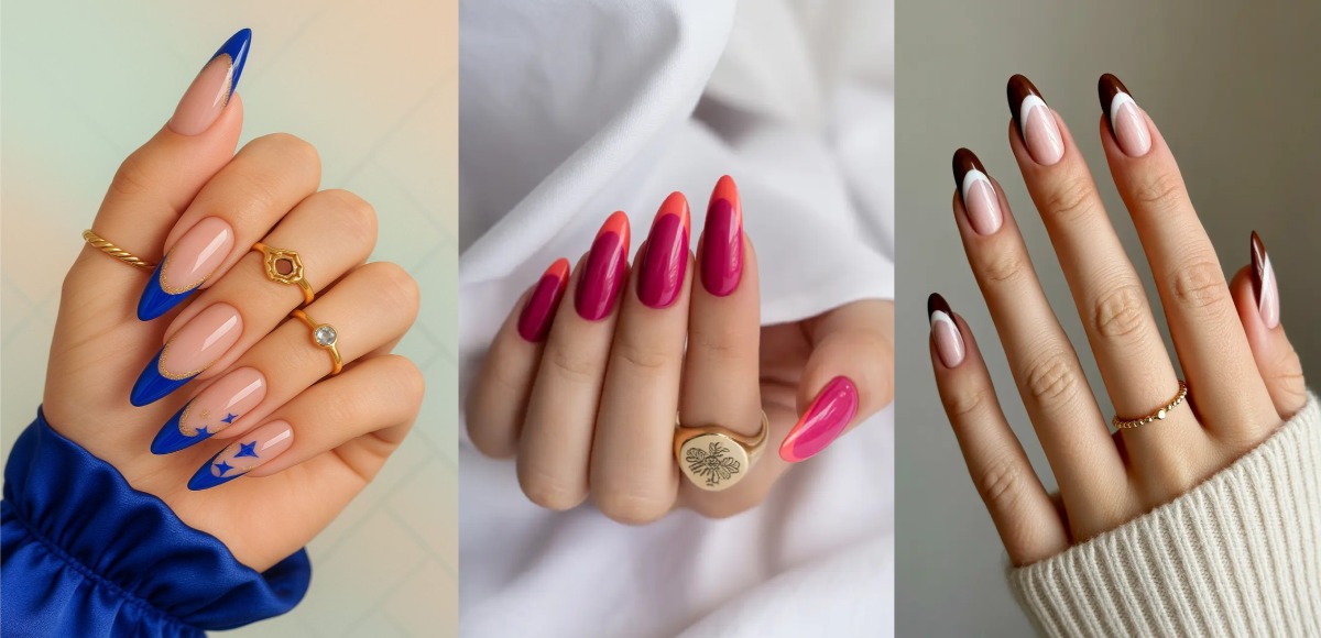 لاک ناخن فرنچ رنگی