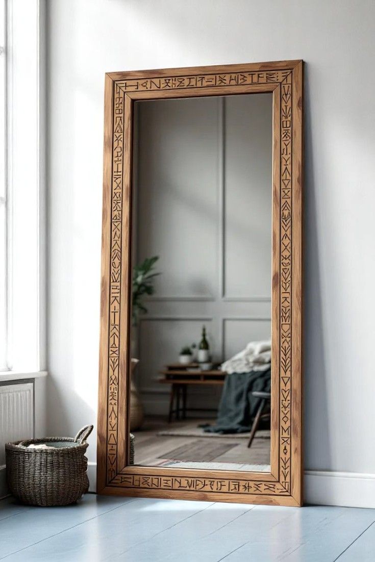 آینه قدی چوبی 