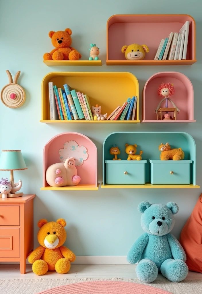 کتابخانه دیواری اتاق کودک