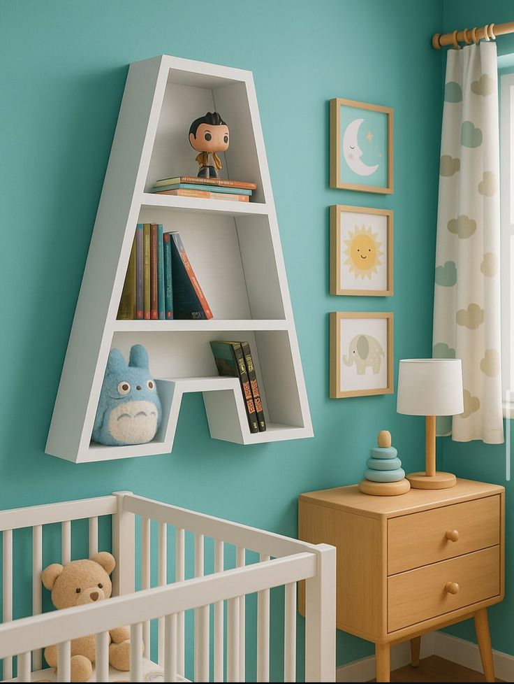 کتابخانه دیواری اتاق کودک