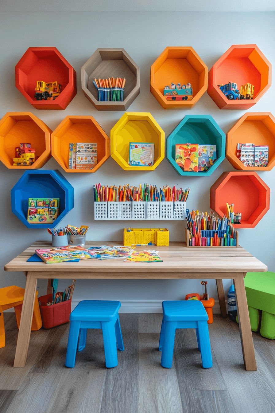 کتابخانه دیواری اتاق کودک