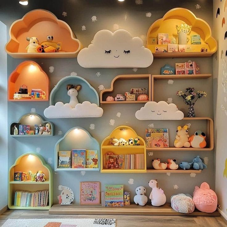 کتابخانه دیواری اتاق کودک
