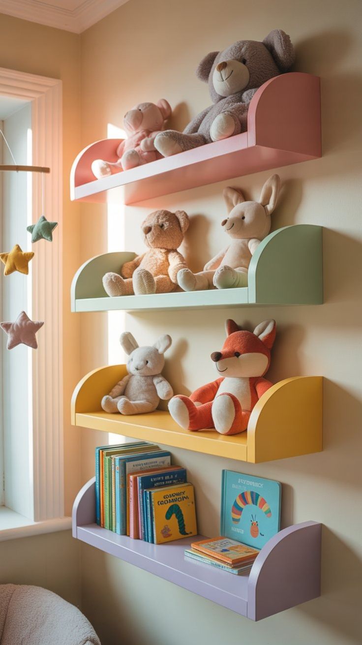 کتابخانه دیواری اتاق کودک