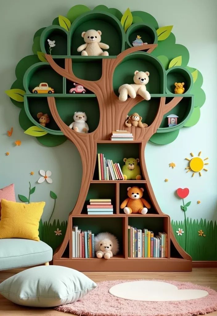 کتابخانه دیواری اتاق کودک