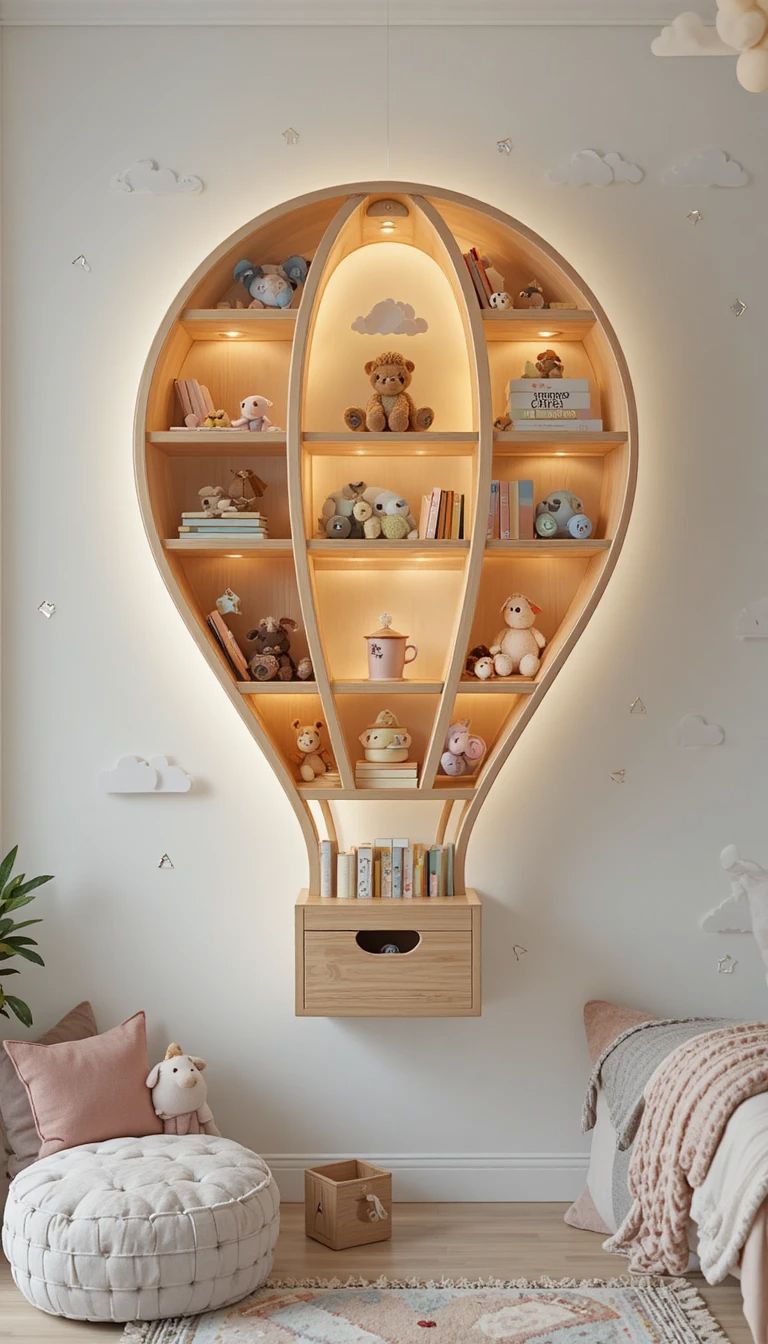 کتابخانه دیواری اتاق کودک