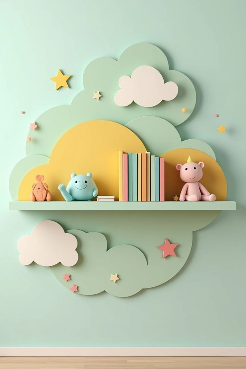 کتابخانه دیواری اتاق کودک