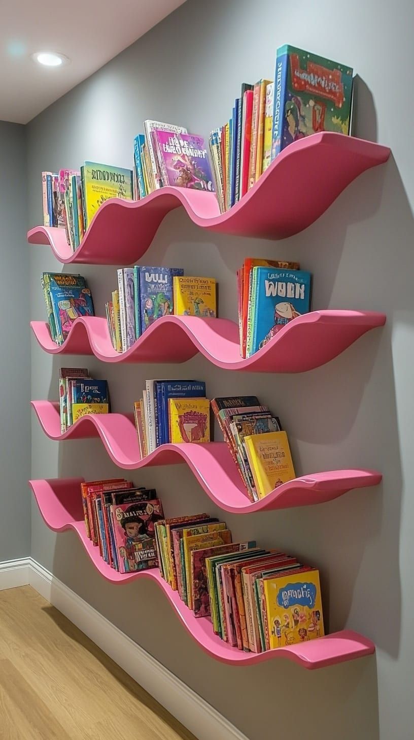 کتابخانه دیواری اتاق کودک