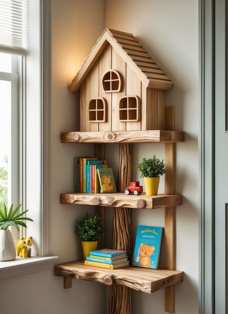 کتابخانه دیواری اتاق کودک