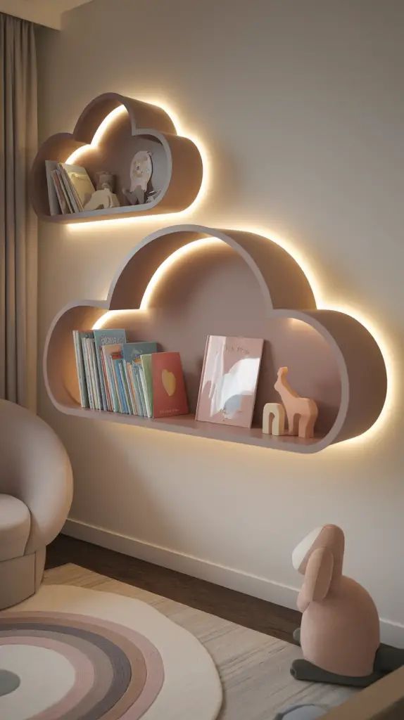 کتابخانه دیواری اتاق کودک