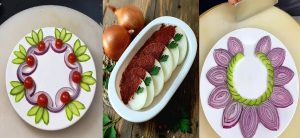 تزیین پیاز کنار غذا