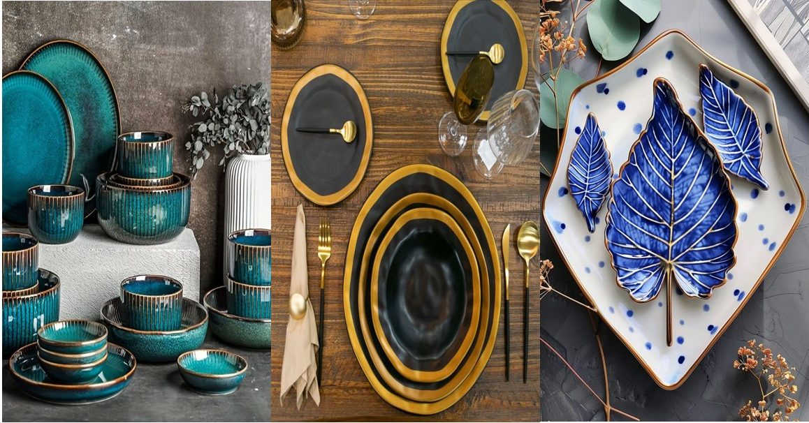 ظروف چینی شیک و جدید با رنگ‌های ترند و طرح‌های لاکچری، سلطنتی و اسپرت